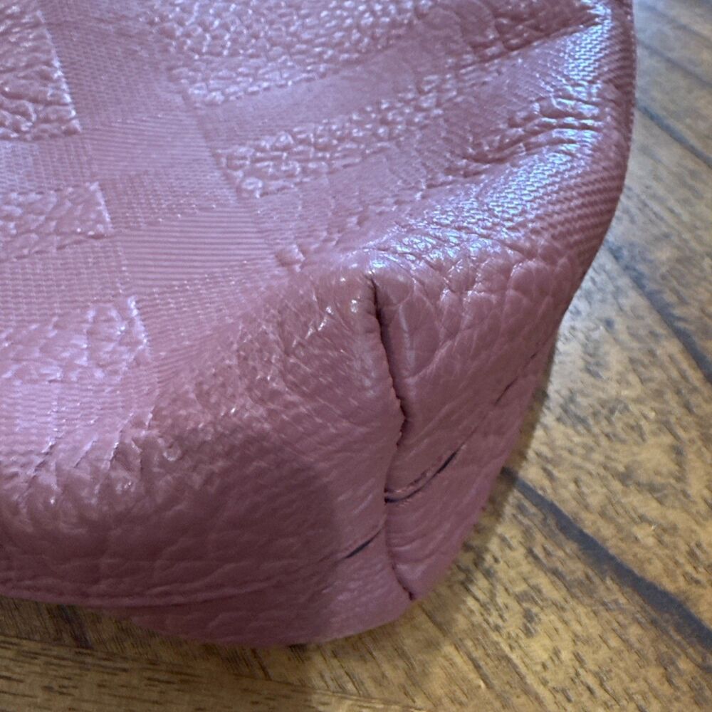 BURBERRY Crossbody Bag Pink Embossed Leather Good Used Condition - Picture 13 of 14